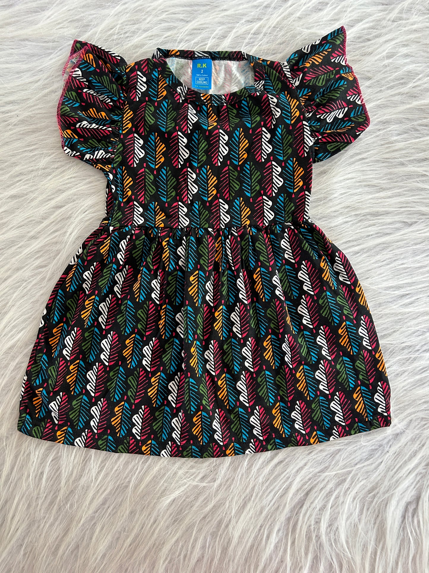 RUFFLE SLEEVE FROCKS 3-4 YEARS