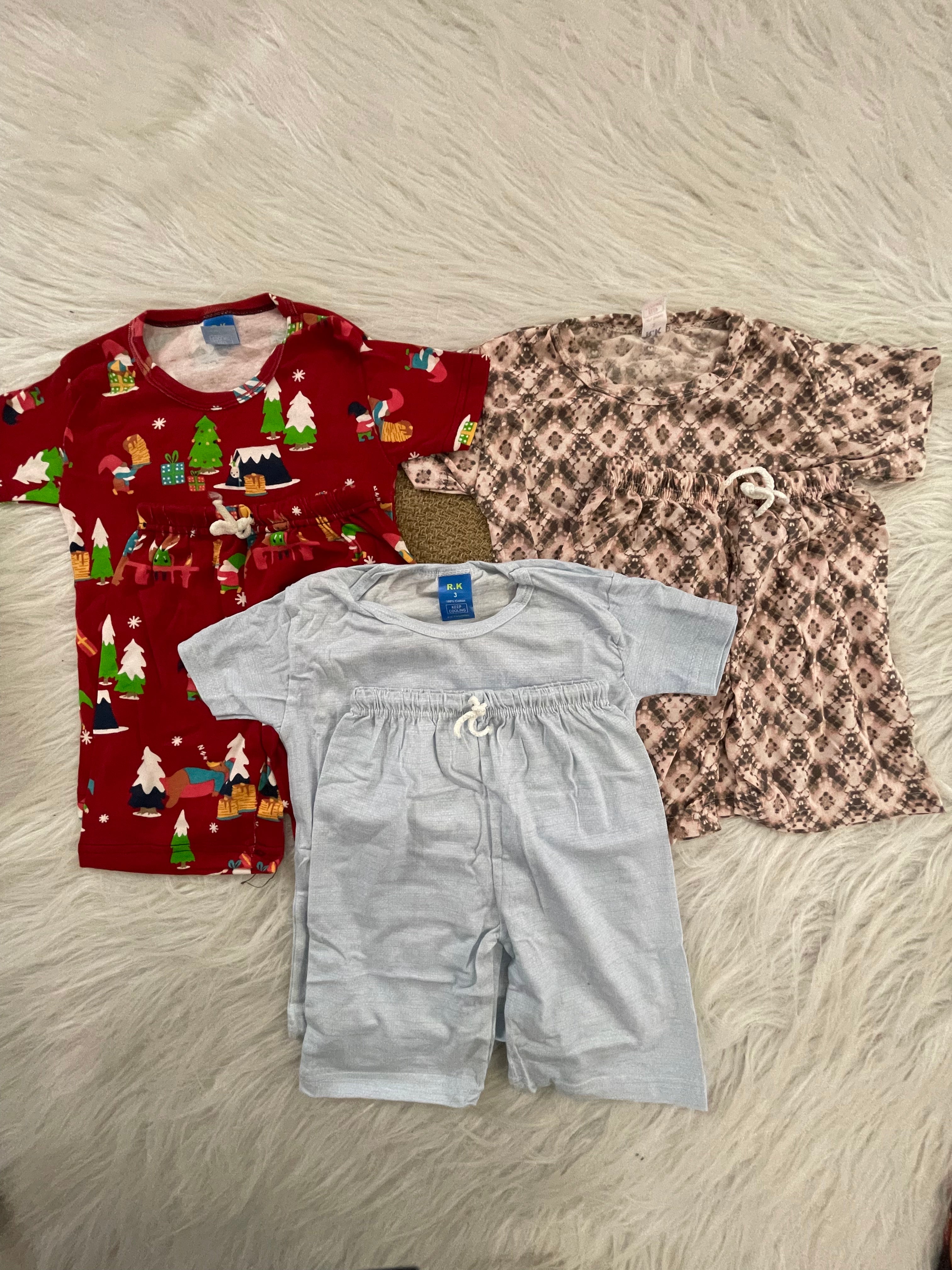 3 PC COMBO SETS 2-3 YEARS  SHORTS SETS 1157