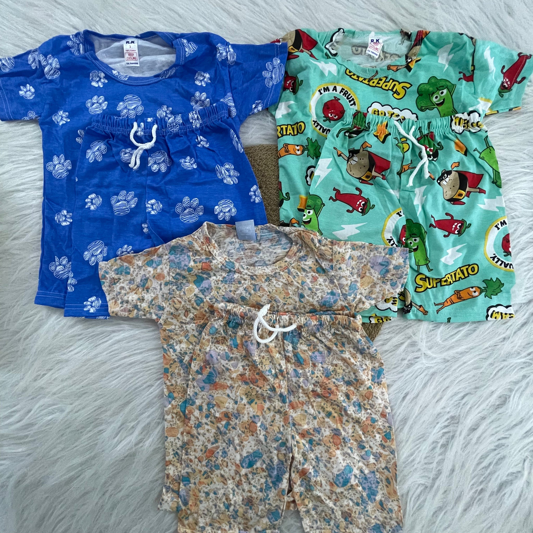 3 PC COMBO SETS 2-3 YEARS  SHORTS SETS 1157