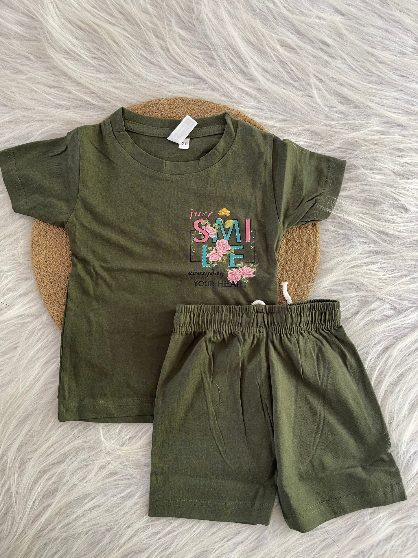 PLAIN SHORTS SETS WITH PRINTS 1180