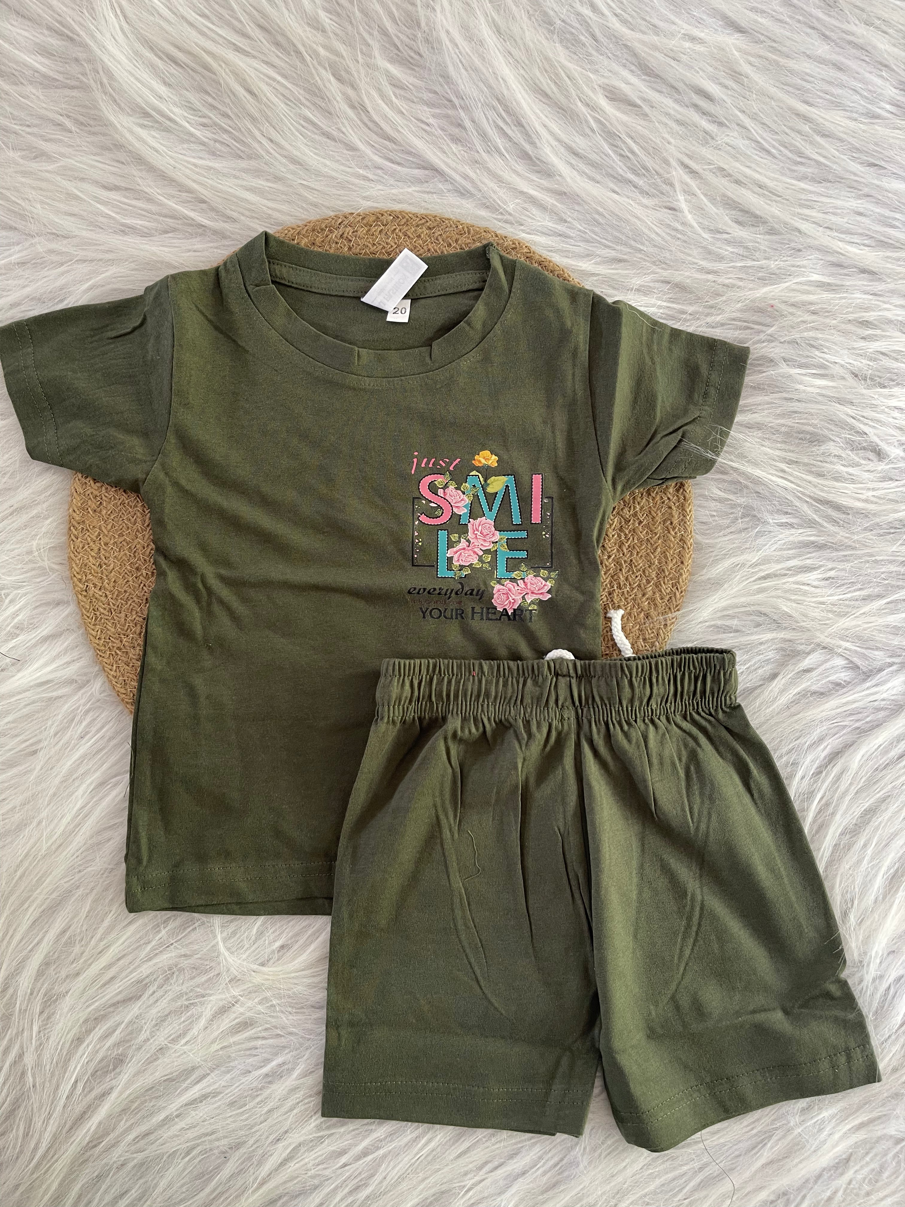 PLAIN SHORTS SETS WITH PRINTS 1180