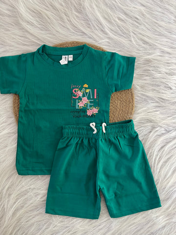 PLAIN SHORTS SETS WITH PRINTS 1180