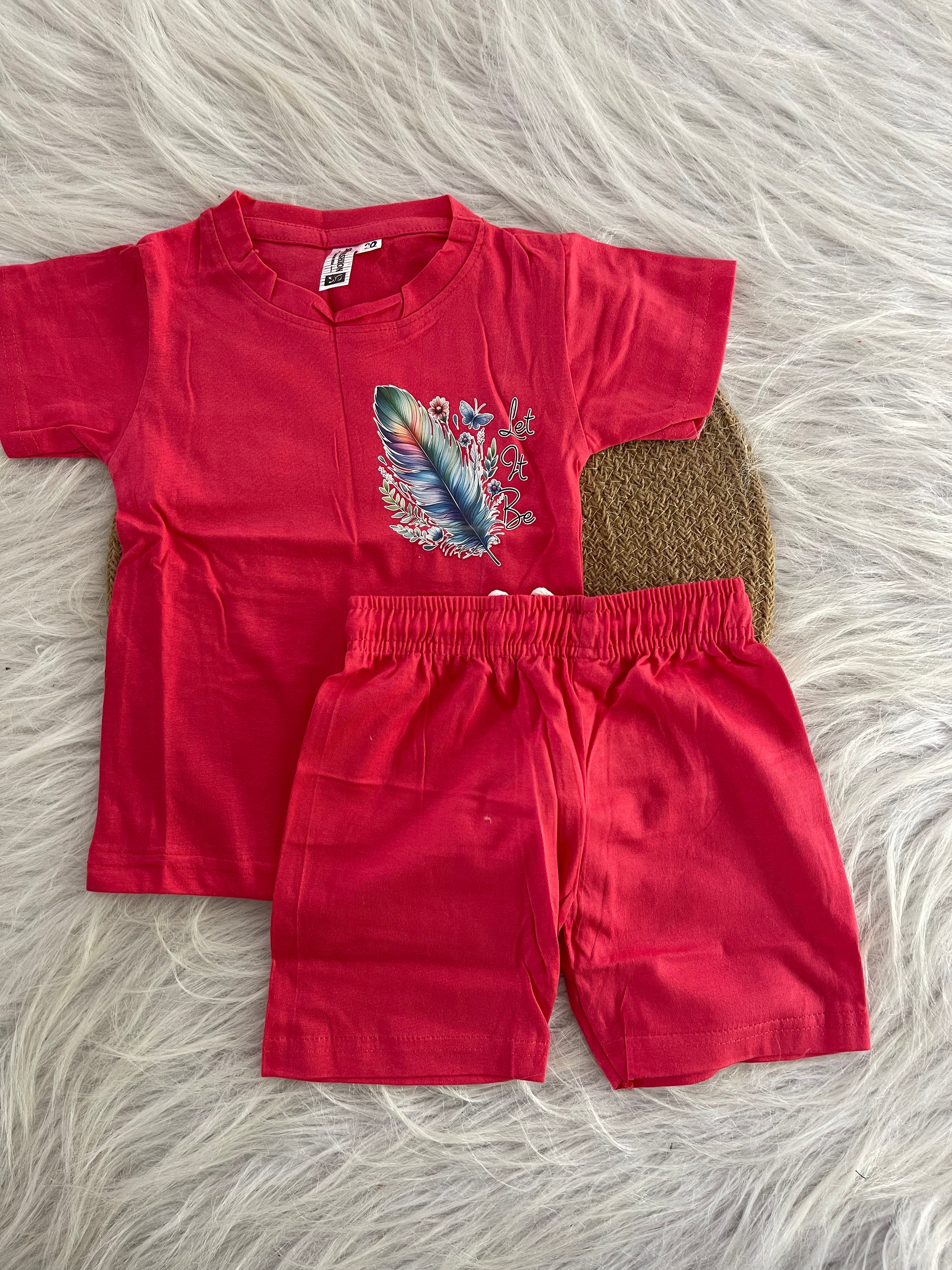 PLAIN SHORTS SETS WITH PRINTS 1180