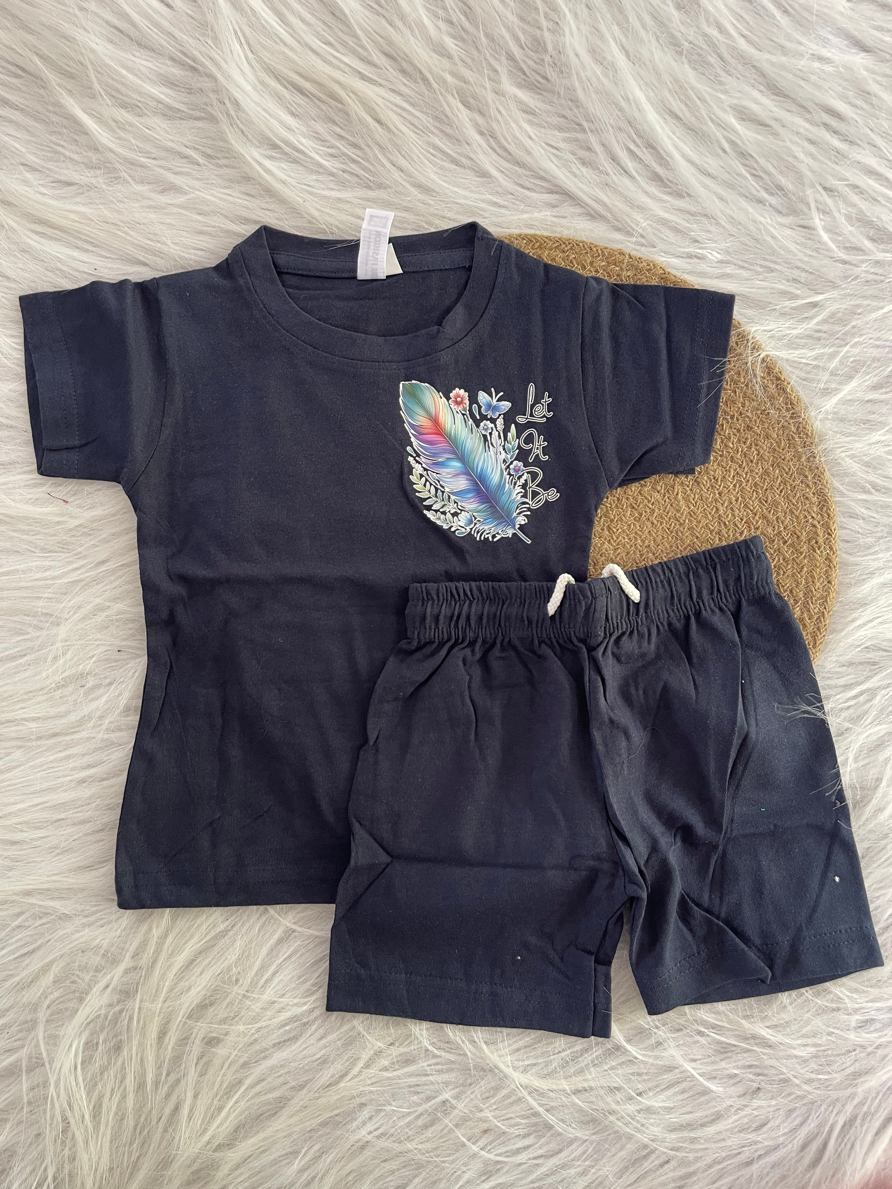 PLAIN SHORTS SETS WITH PRINTS 1180