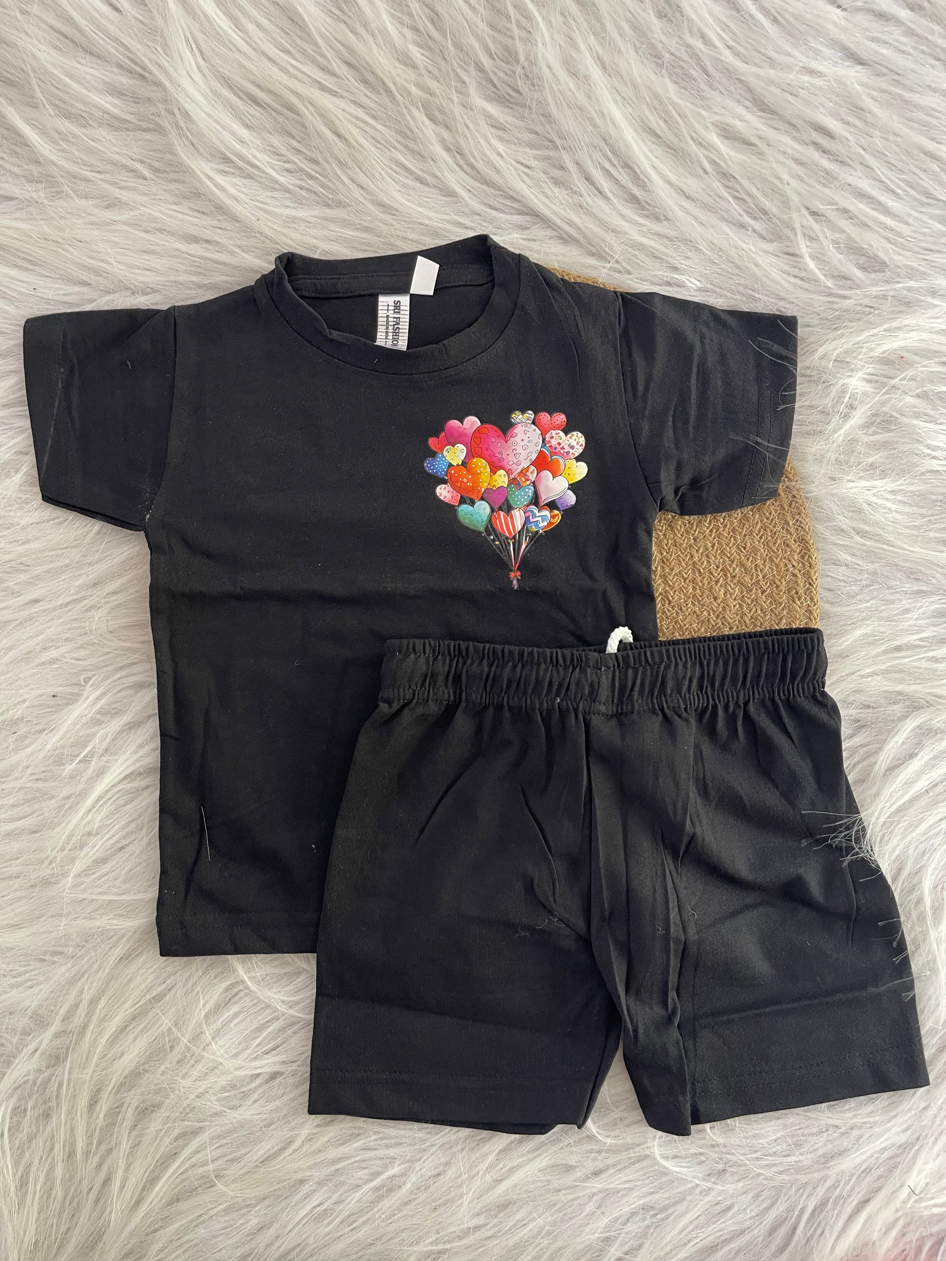 PLAIN SHORTS SETS WITH PRINTS 1180