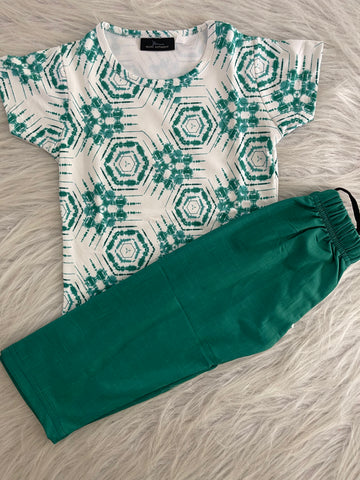 PRINTED TOP AND PLAIN PANT 1999